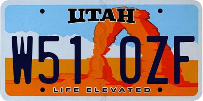 UT license plate W510ZF