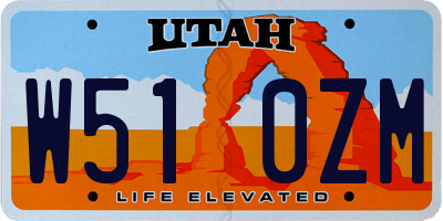 UT license plate W510ZM