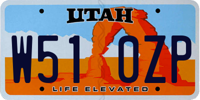 UT license plate W510ZP