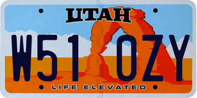 UT license plate W510ZY