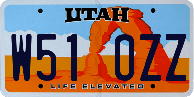 UT license plate W510ZZ