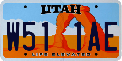 UT license plate W511AE