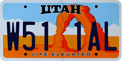 UT license plate W511AL