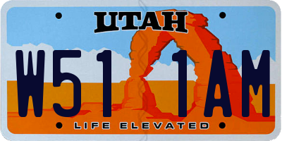UT license plate W511AM