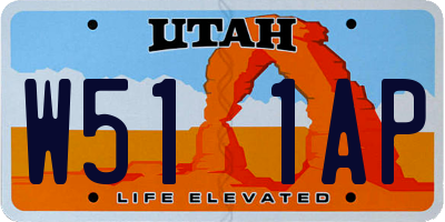 UT license plate W511AP