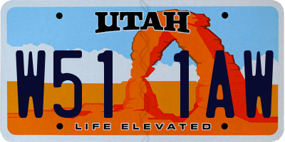 UT license plate W511AW
