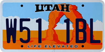 UT license plate W511BL