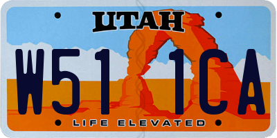 UT license plate W511CA