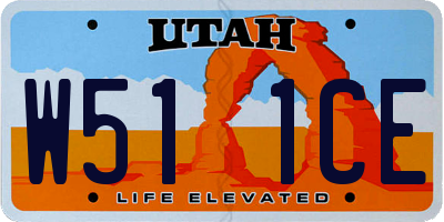 UT license plate W511CE