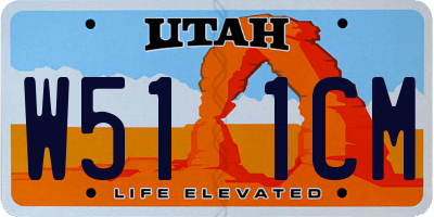 UT license plate W511CM