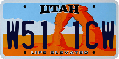 UT license plate W511CW