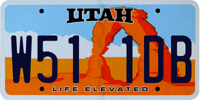 UT license plate W511DB