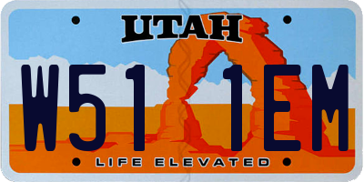 UT license plate W511EM