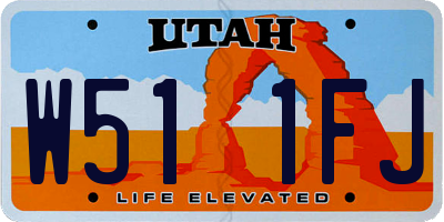 UT license plate W511FJ