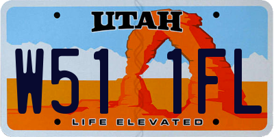 UT license plate W511FL
