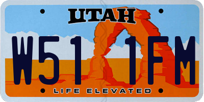 UT license plate W511FM