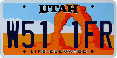 UT license plate W511FR