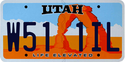 UT license plate W511IL