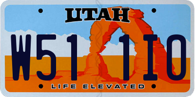 UT license plate W511IO