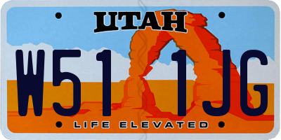 UT license plate W511JG