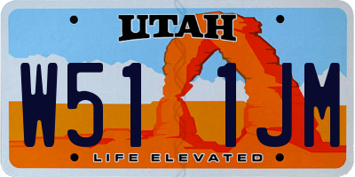 UT license plate W511JM