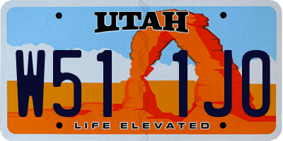 UT license plate W511JO