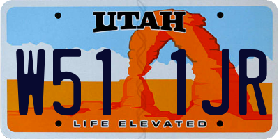 UT license plate W511JR