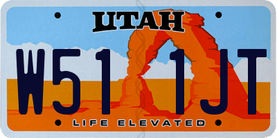 UT license plate W511JT