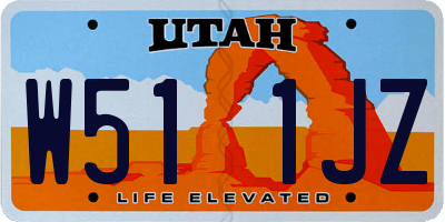 UT license plate W511JZ