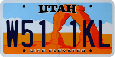 UT license plate W511KL