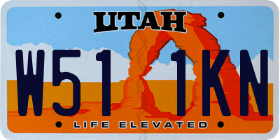 UT license plate W511KN