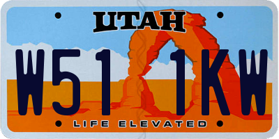 UT license plate W511KW