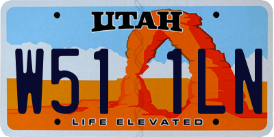 UT license plate W511LN