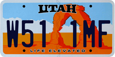 UT license plate W511MF