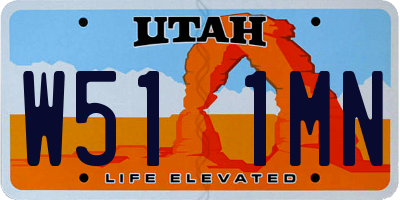 UT license plate W511MN