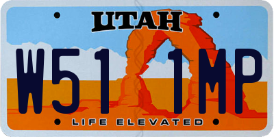 UT license plate W511MP