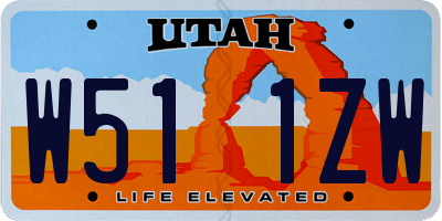 UT license plate W511ZW