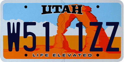 UT license plate W511ZZ