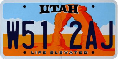 UT license plate W512AJ