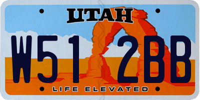 UT license plate W512BB