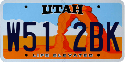 UT license plate W512BK