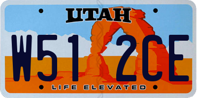 UT license plate W512CE