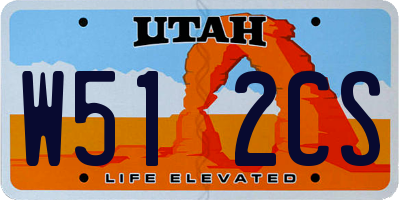 UT license plate W512CS