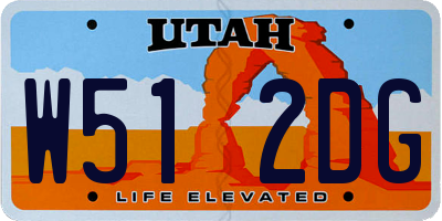 UT license plate W512DG