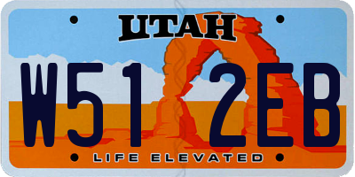 UT license plate W512EB