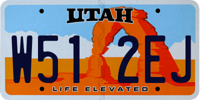 UT license plate W512EJ