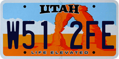UT license plate W512FE