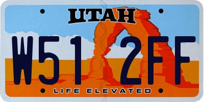 UT license plate W512FF