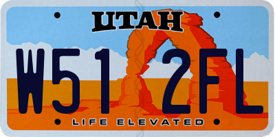 UT license plate W512FL
