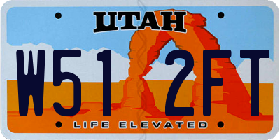 UT license plate W512FT